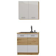 Küchenzeile Artisan White 80cm ohne Tischplatte