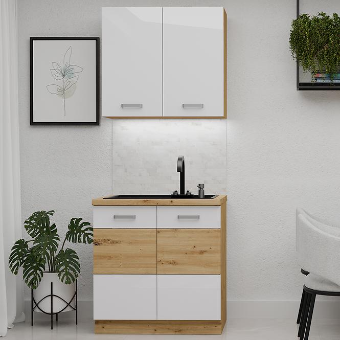 Küchenzeile Artisan White 80cm ohne Tischplatte