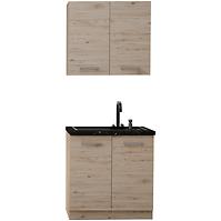 Küchenzeile Bordeaux 80cm ohne Tischplatte