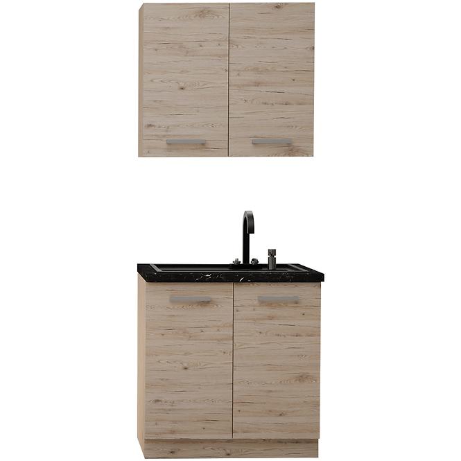 Küchenzeile Bordeaux 80cm ohne Tischplatte