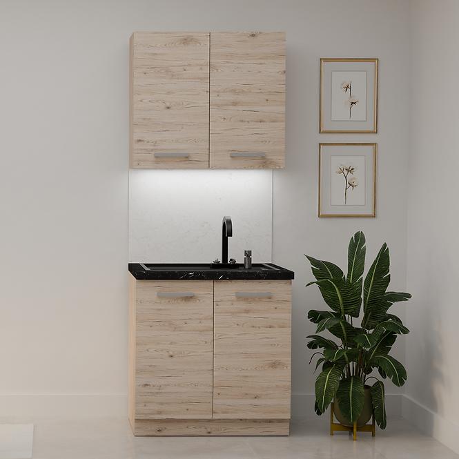 Küchenzeile Bordeaux 80cm ohne Tischplatte