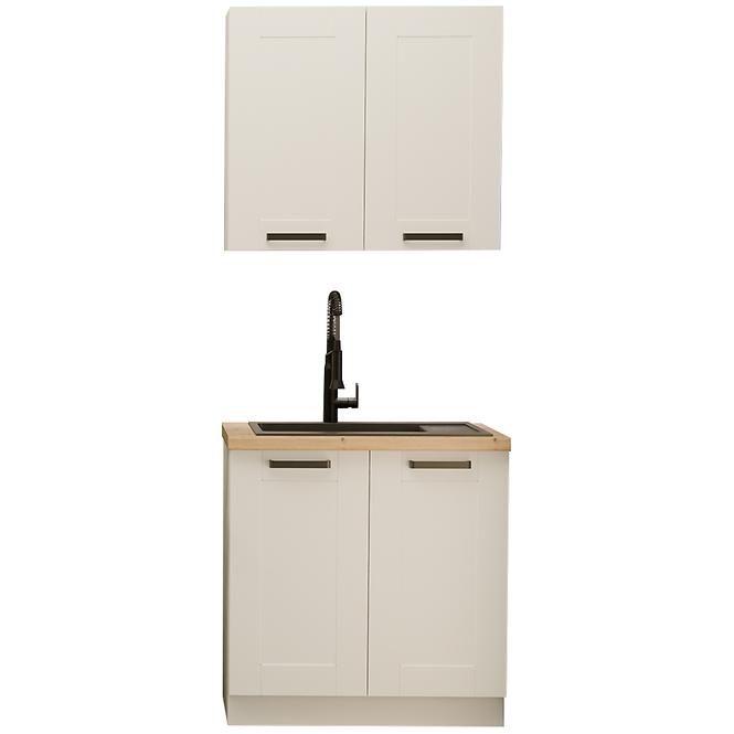 Küchenzeile Luna weiß/weiß 80cm ohne Tischplatte