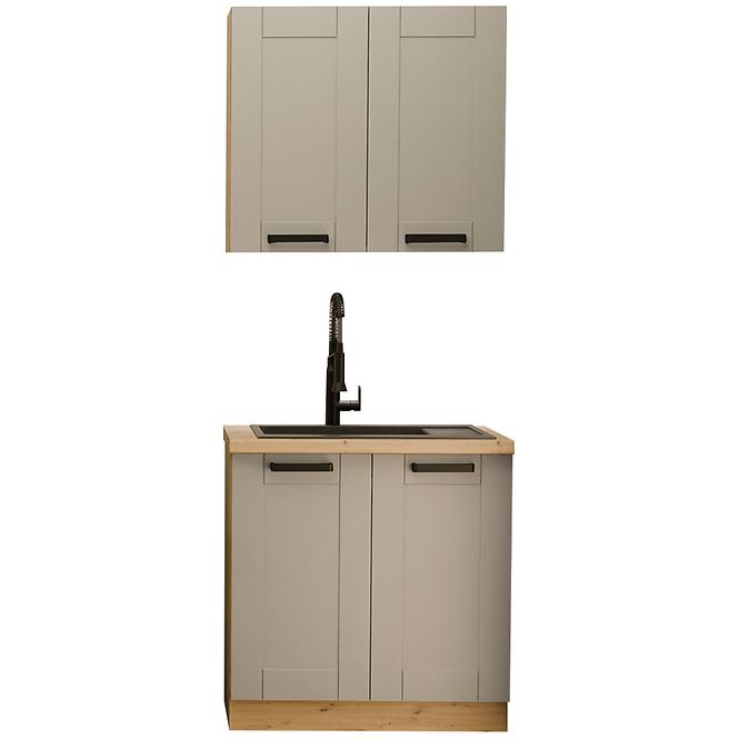 Küchenzeile Luna claygrey/artisan 80cm ohne Tischplatte