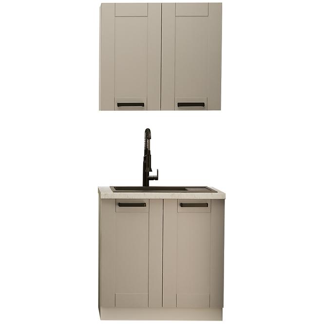 Küchenzeile Luna caygrey/weiß 80cm ohne Tischplatte