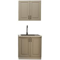 Küchenzeile Stilo claygrey/weiß 80cm ohne Tischplatte
