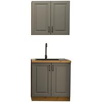 Küchenzeile Stilo dustgrey/artisan 80cm ohne Tischplatte
