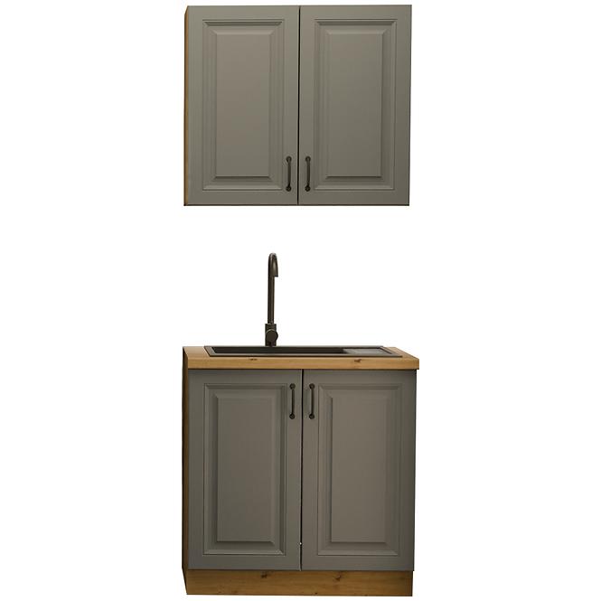 Küchenzeile Stilo dustgrey/artisan 80cm ohne Tischplatte