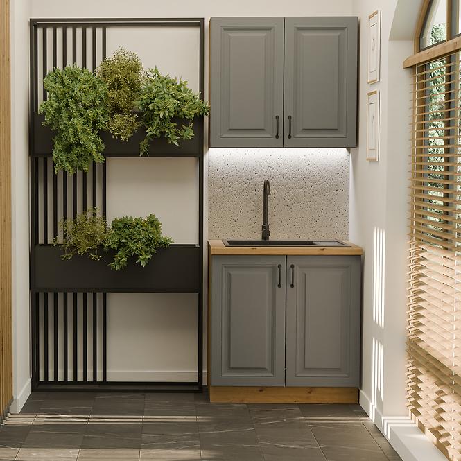 Küchenzeile Stilo dustgrey/artisan 80cm ohne Tischplatte
