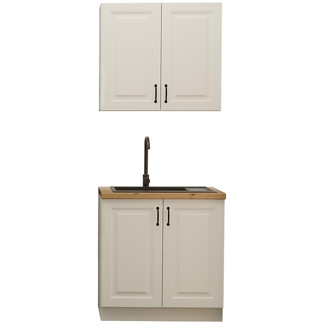 Küchenzeile Stilo weiß/weiß 80cm ohne Tischplatte