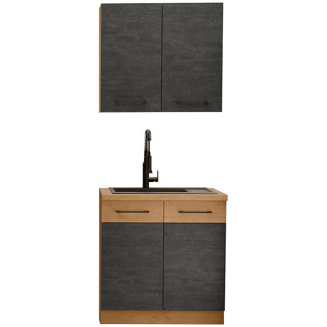 Küchenzeile Vigo Dark 80cm ohne Tischplatte
