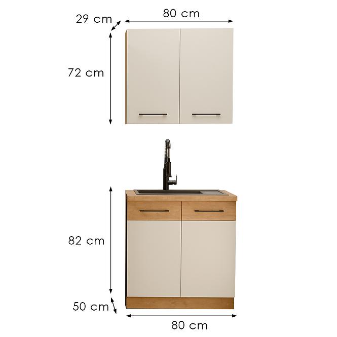 Küchenzeile Vigo weiß 80cm ohne Tischplatte
