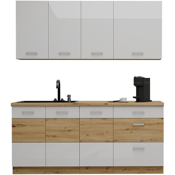 Küchenzeile Artisan White 180cm ohne Tischplatte
