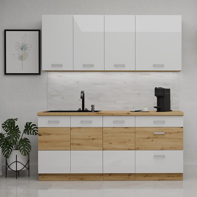 Küchenzeile Artisan White 180cm ohne Tischplatte