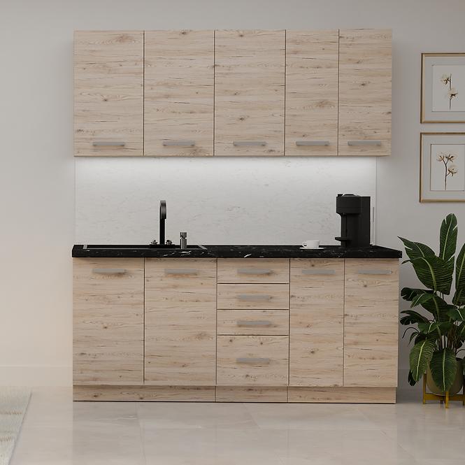 Küchenzeile Bordeaux 180cm ohne Tischplatte