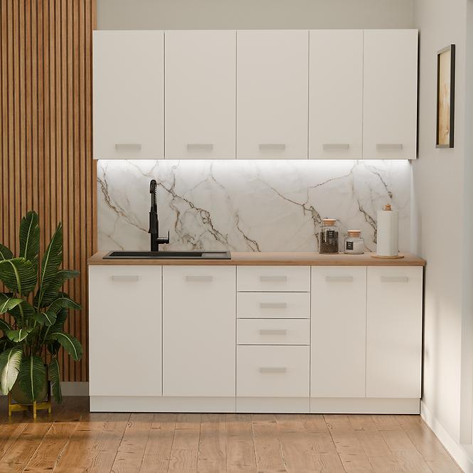 Küchenzeile Eko White 180cm ohne Tischplatte