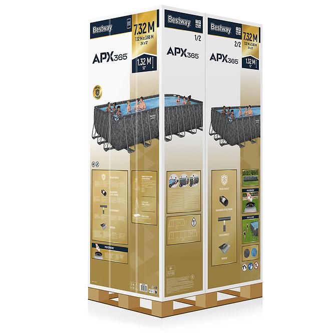 Rechteckiger Pool  APX 7.32x3.66x1.32m 561KG
