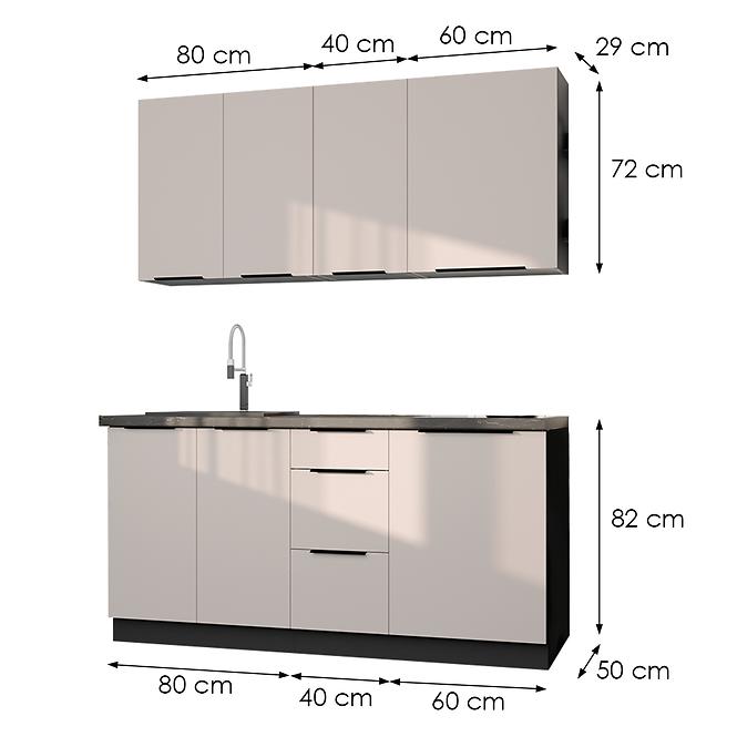36SE+KUCHYNSKA LINKA ARONA CASHMERE 180CM BEZ DESKY