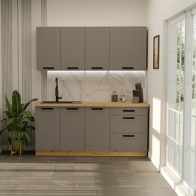 36SE+KUCHYNSKA LINKA LUNA DUSTGREY/ARTISAN 180CM BEZ DESKY