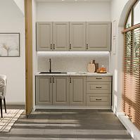 36SE+KUCHYNSKA LINKA STILO CLAYGREY/BILY 180CM BEZ DESKY
