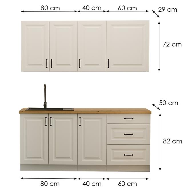 36SE+KUCHYNSKA LINKA STILO BILY/BILY 180CM BEZ DESKY