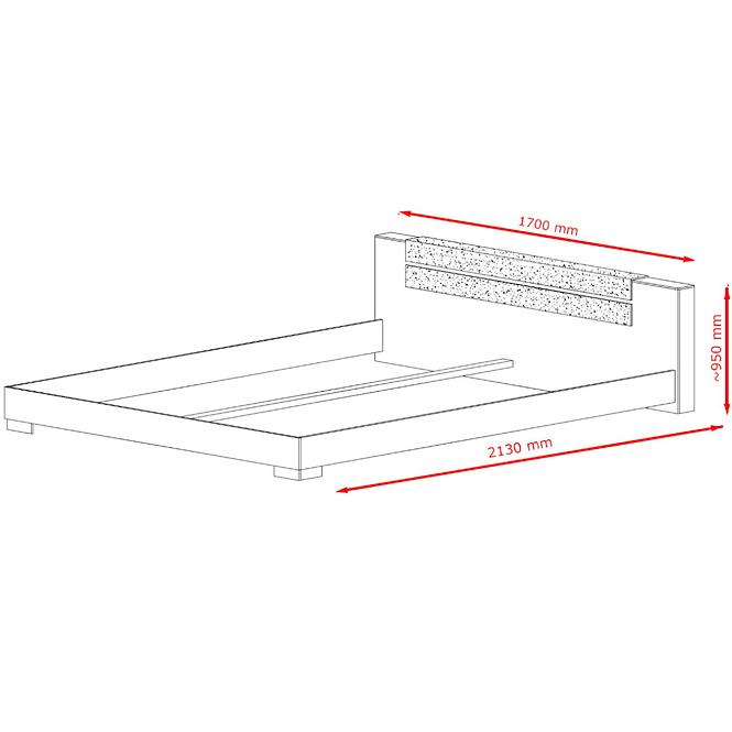 Bett Miro 160cm Eiche Canyon