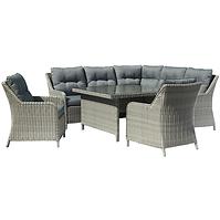 Garten ecksofa technorattan Bolzano grau