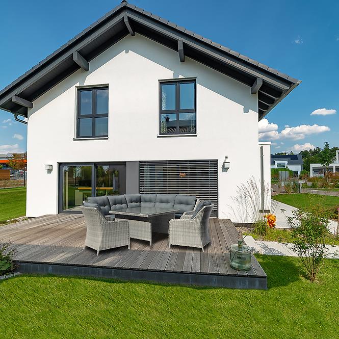 Garten ecksofa technorattan Bolzano grau