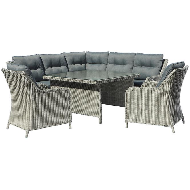 Garten ecksofa technorattan Bolzano grau