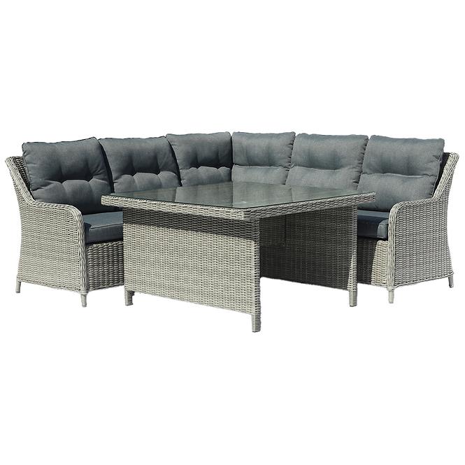 Garten ecksofa technorattan Bolzano grau