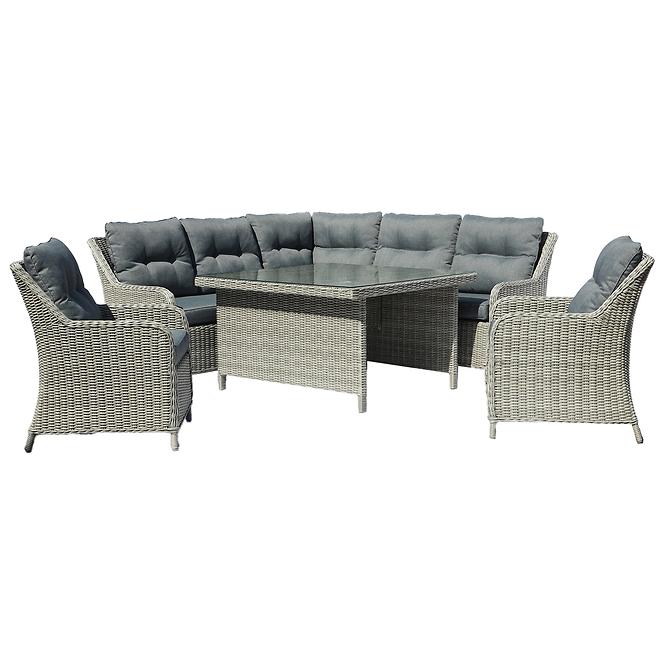 Garten ecksofa technorattan Bolzano grau