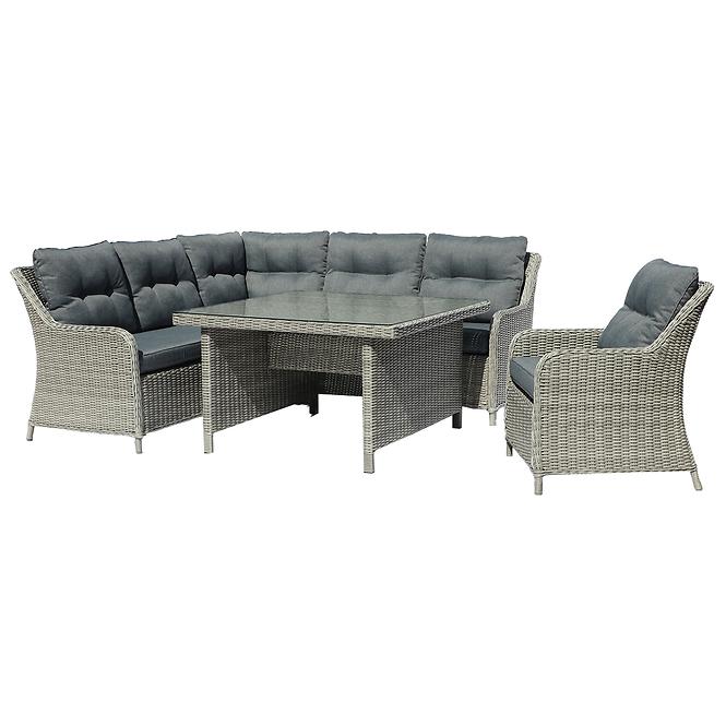 Garten ecksofa technorattan Bolzano grau