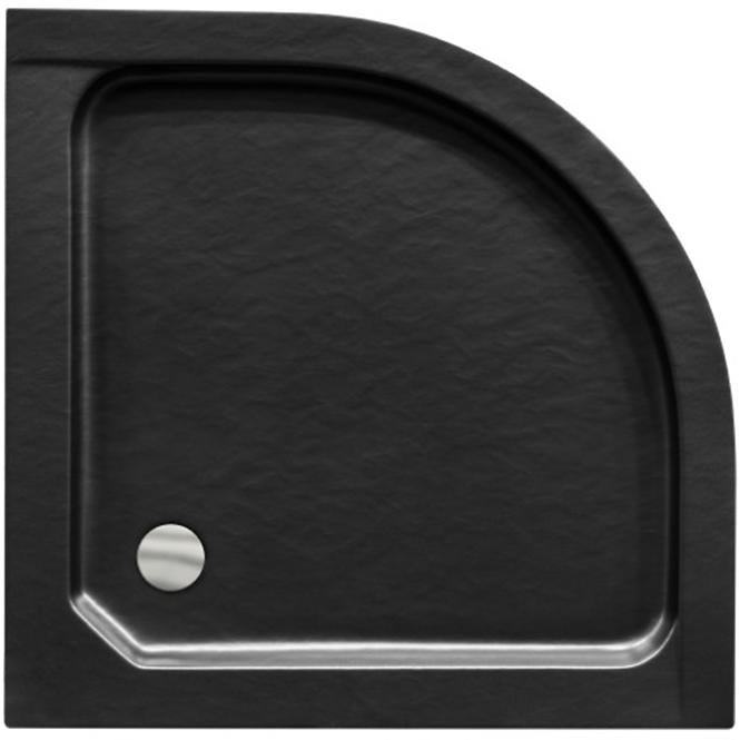 Duschwanne Viertelkreis Alex Stone Effect New 80x80 Schwarz