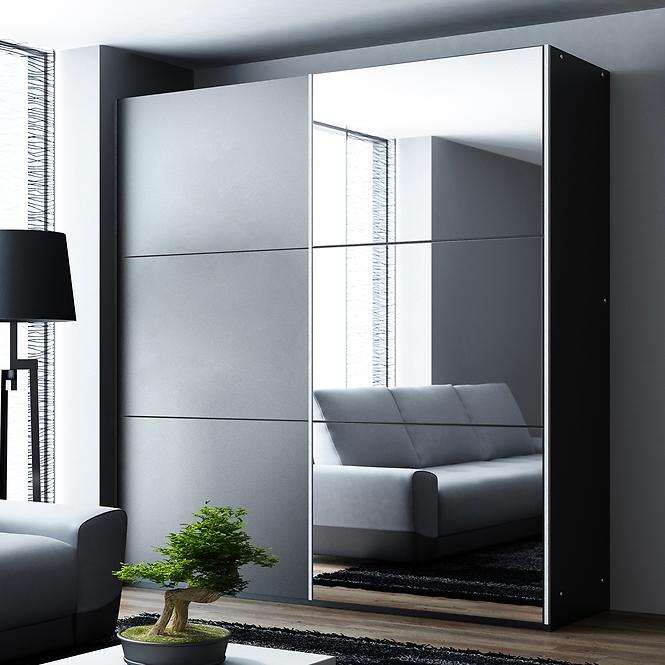 Schrank Vigo 120 schwarz/Spiegel