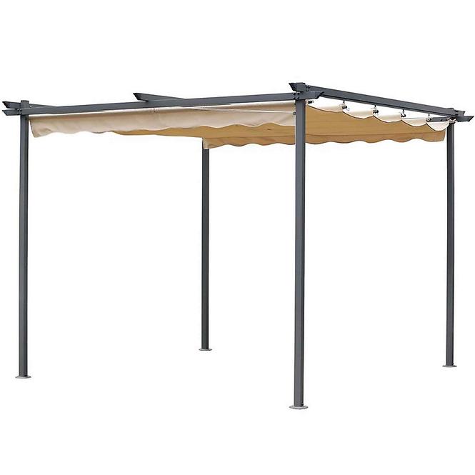 Gartenpavillon / pergola 2,6x2,6m beige