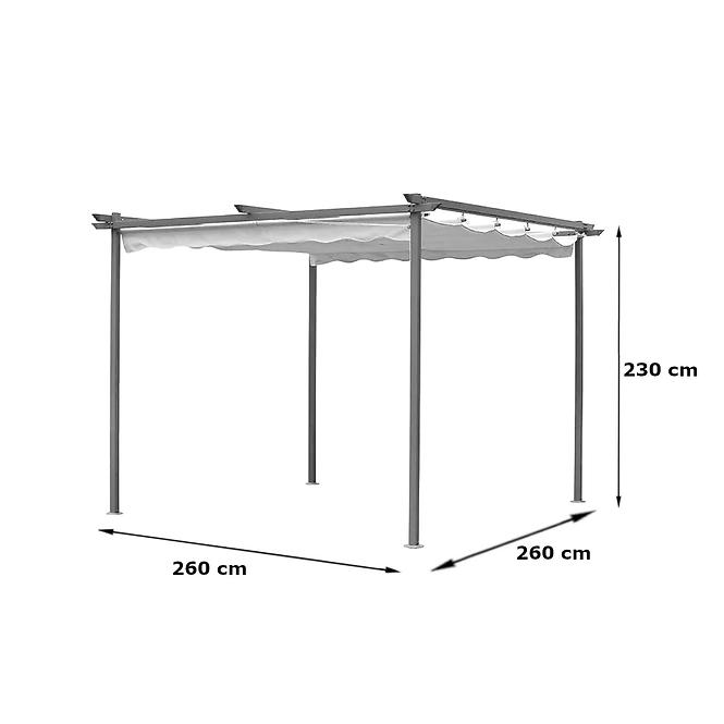 Gartenpavillon / pergola 2,6x2,6m beige