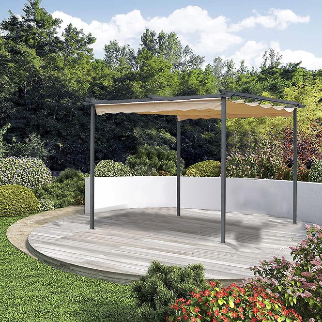 Gartenpavillon / pergola 2,6x2,6m beige