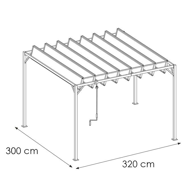 Gartenpavillon / pergola YF-3866N 3x3,2m