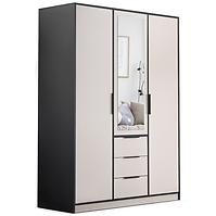 Schrank Duarte D3 Kaschmir/Schwarz/Spiegel 