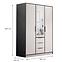 Schrank Duarte D3 Kaschmir/Schwarz/Spiegel ,2