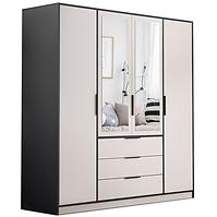 Schrank Duarte D4 Kaschmir/Schwarz/Spiegel 