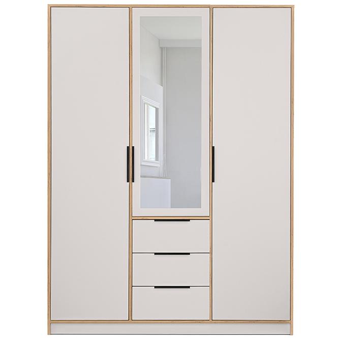 Schrank Duarte D3 Kaschmir/Wotaneiche/Spiegel 