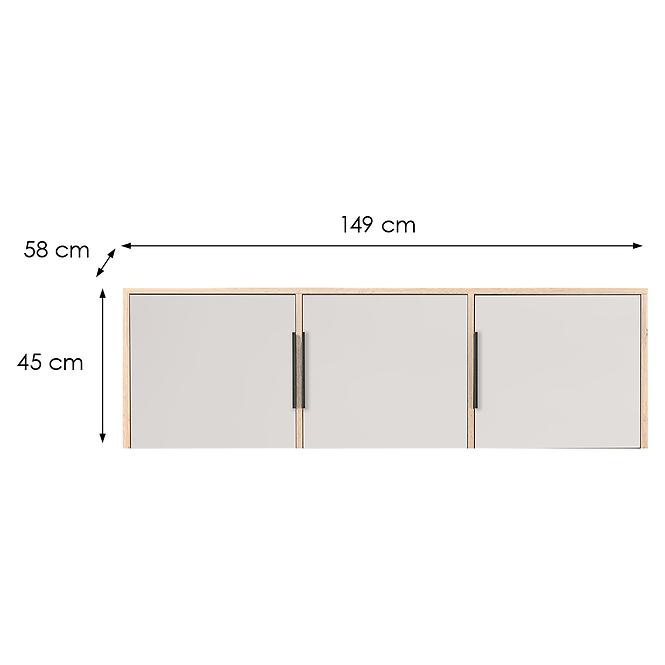 Schrank Duarte D4 Kaschmir/Wotaneiche/Spiegel 