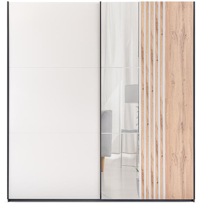 Schrank Evora 203 Kaschmir/Schwarz/Wotaneiche 