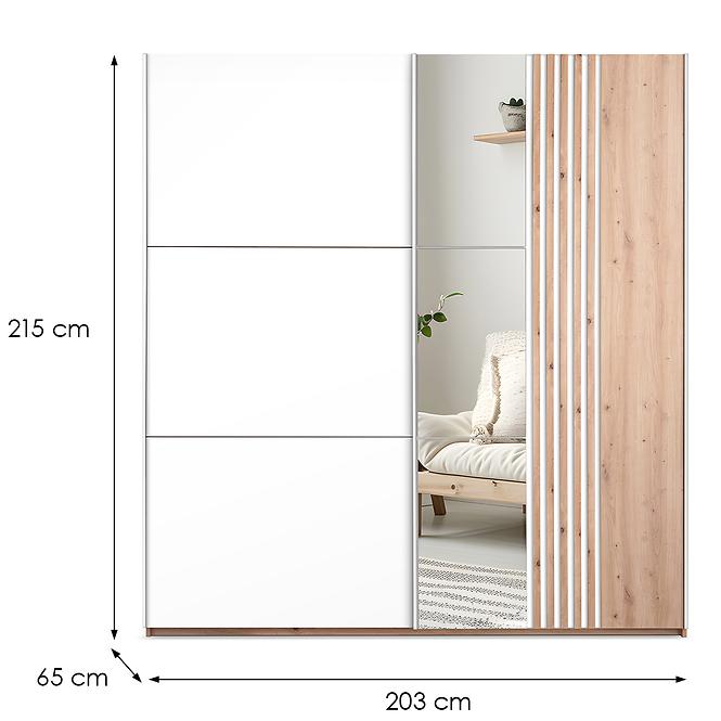 Schrank Sintra 203 weiß/Wotaneiche 