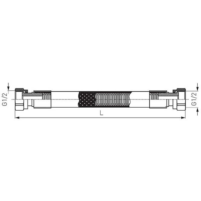 Gasschlauch 1/2 1,0 m PVC