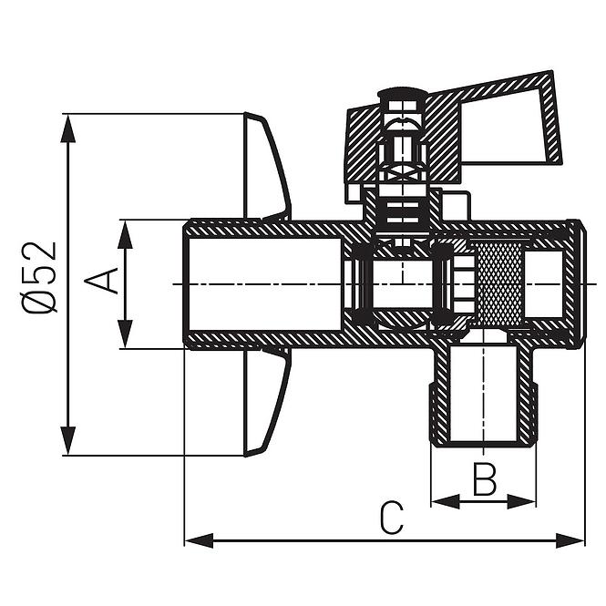 Eckventil 1/2 x 1/2 mit Rosette Z1212KF