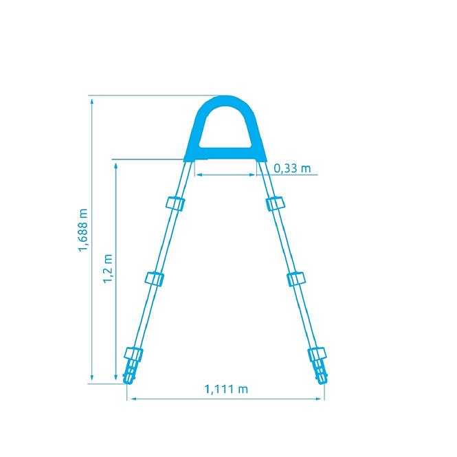 Pooltreppe Höhe 1,22 m grau