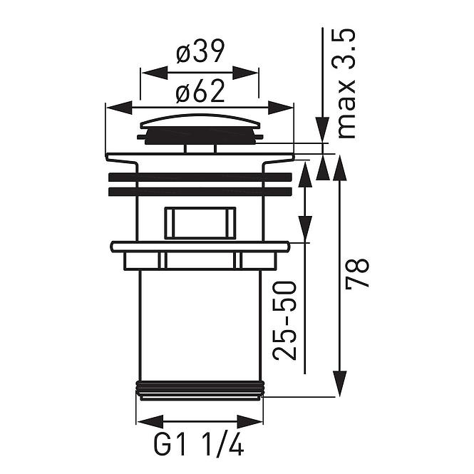 Ablaufventil Clik-Clack Nickel Inox