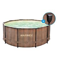 Marimex Florida Pool 3,05 x 0,91m mit eingebautem Skimmer TEAK-Motiv