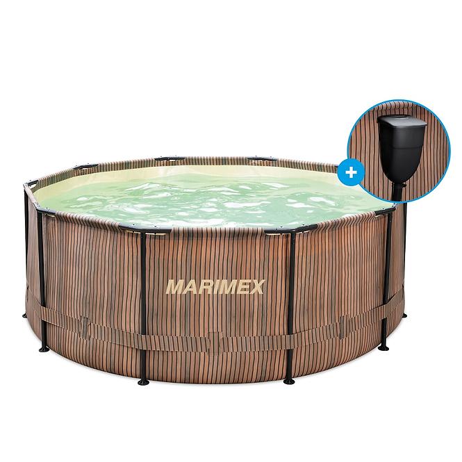 Marimex Florida Pool 3,05 x 0,91m mit eingebautem Skimmer TEAK-Motiv